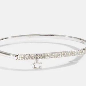 Coach Signature Silver Pave Bar Hinged Bangle. 
(EUC)
